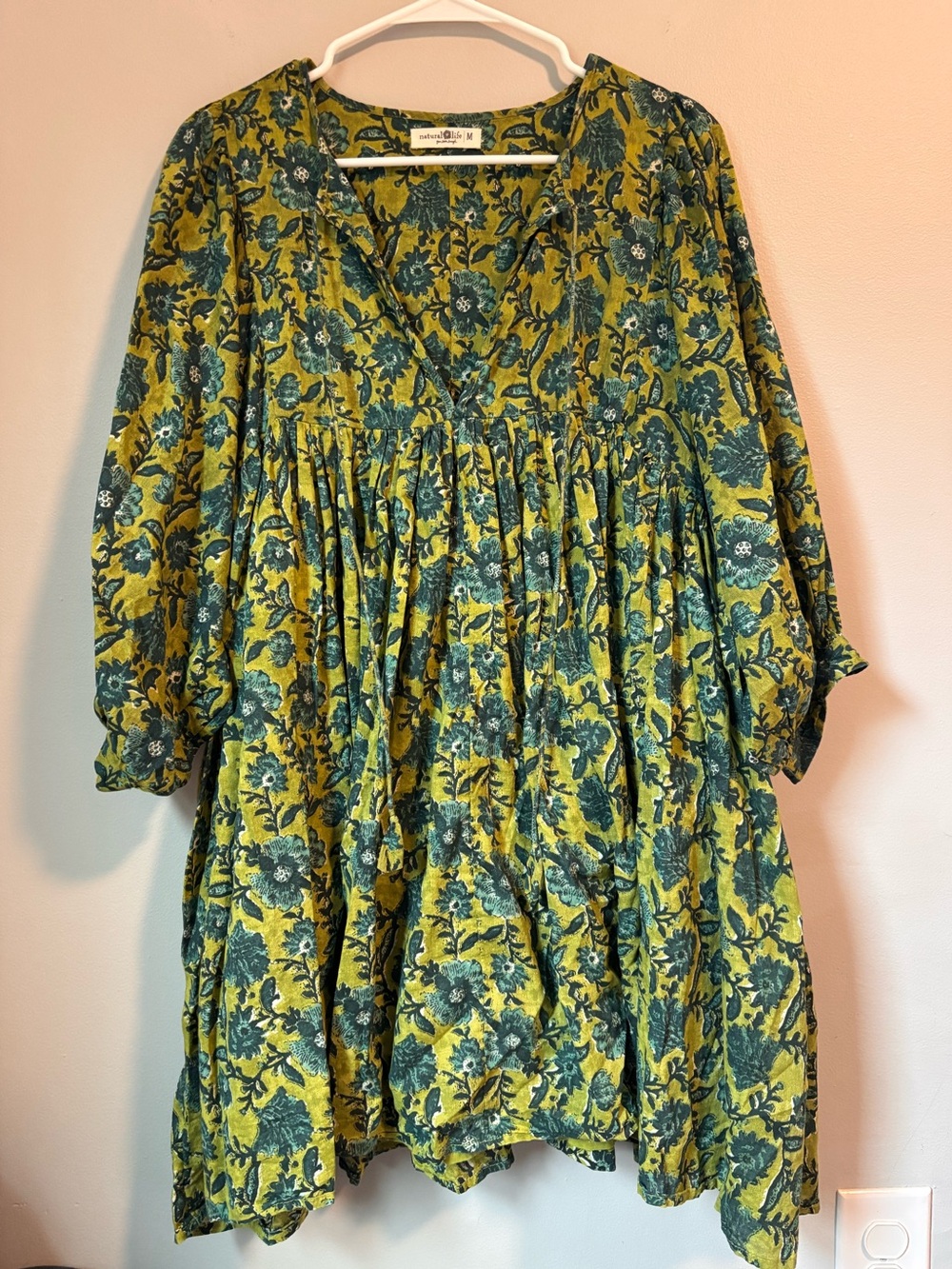 Natural Life Aimee Mini Tunic Dress in Green